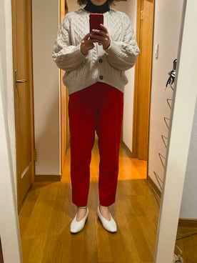 「赤白コーデ」｜junoidさん（レディース・165cm）の冬コーディネート