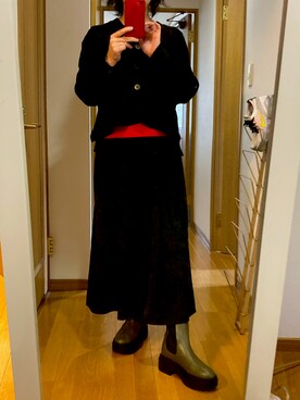 「アダムエロペ」｜「アイテム（ブーツ）」を使った、junoidさん（レディース・165cm）の秋コーディネート