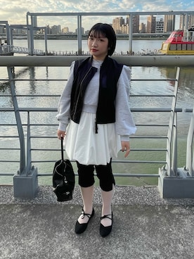 「アイテム（MA-1）」を使った、wslさん（レディース・154cm）の冬コーディネート