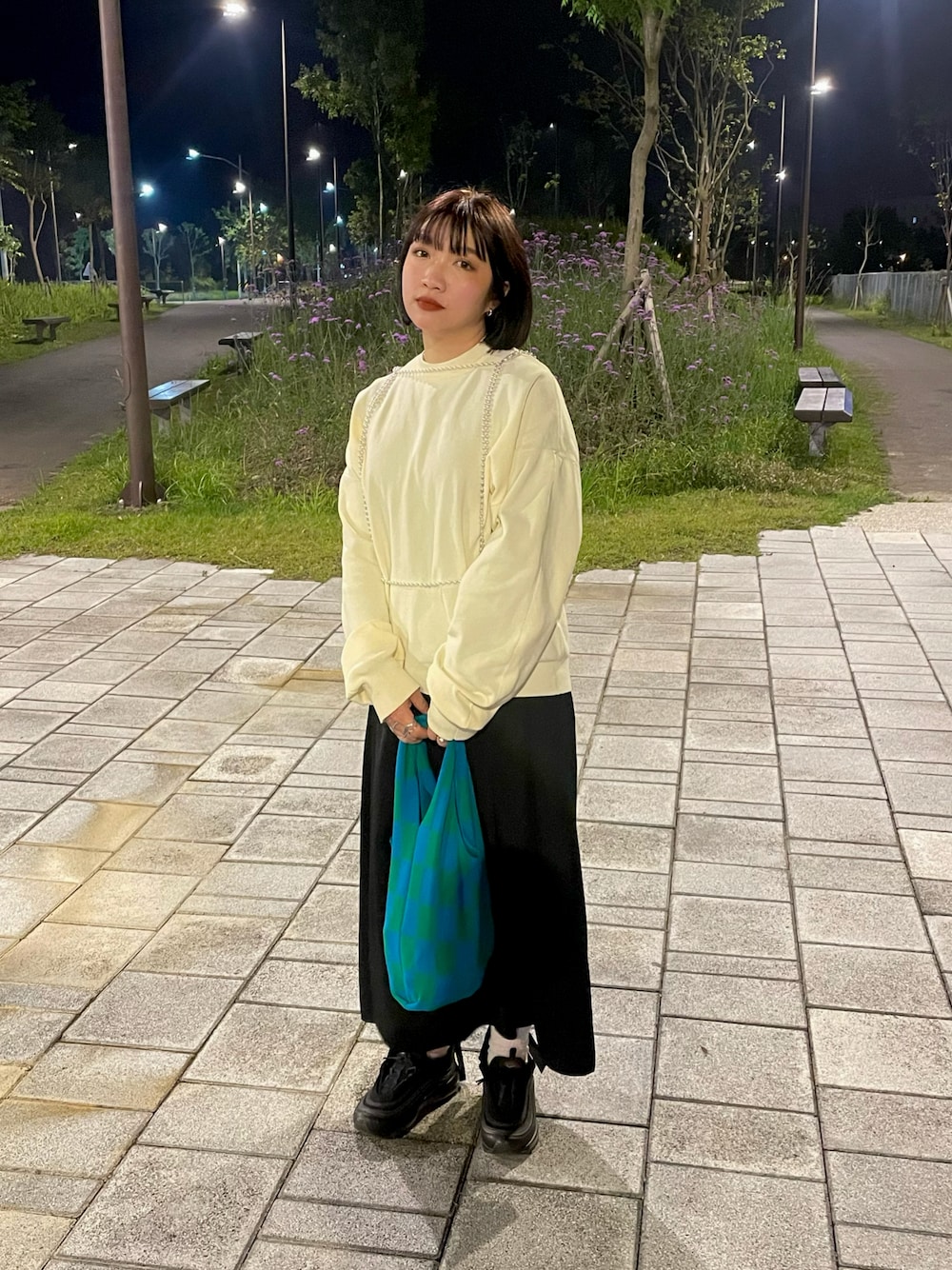 「HAREのデザインハーネス(HARE)（サスペンダー、ホワイト系）」を使った、wslさん（レディース・154cm）の春コーディネートの1枚目の写真