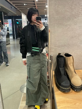 「アイテム（MA-1）」を使った、wslさん（レディース・154cm）の冬コーディネート