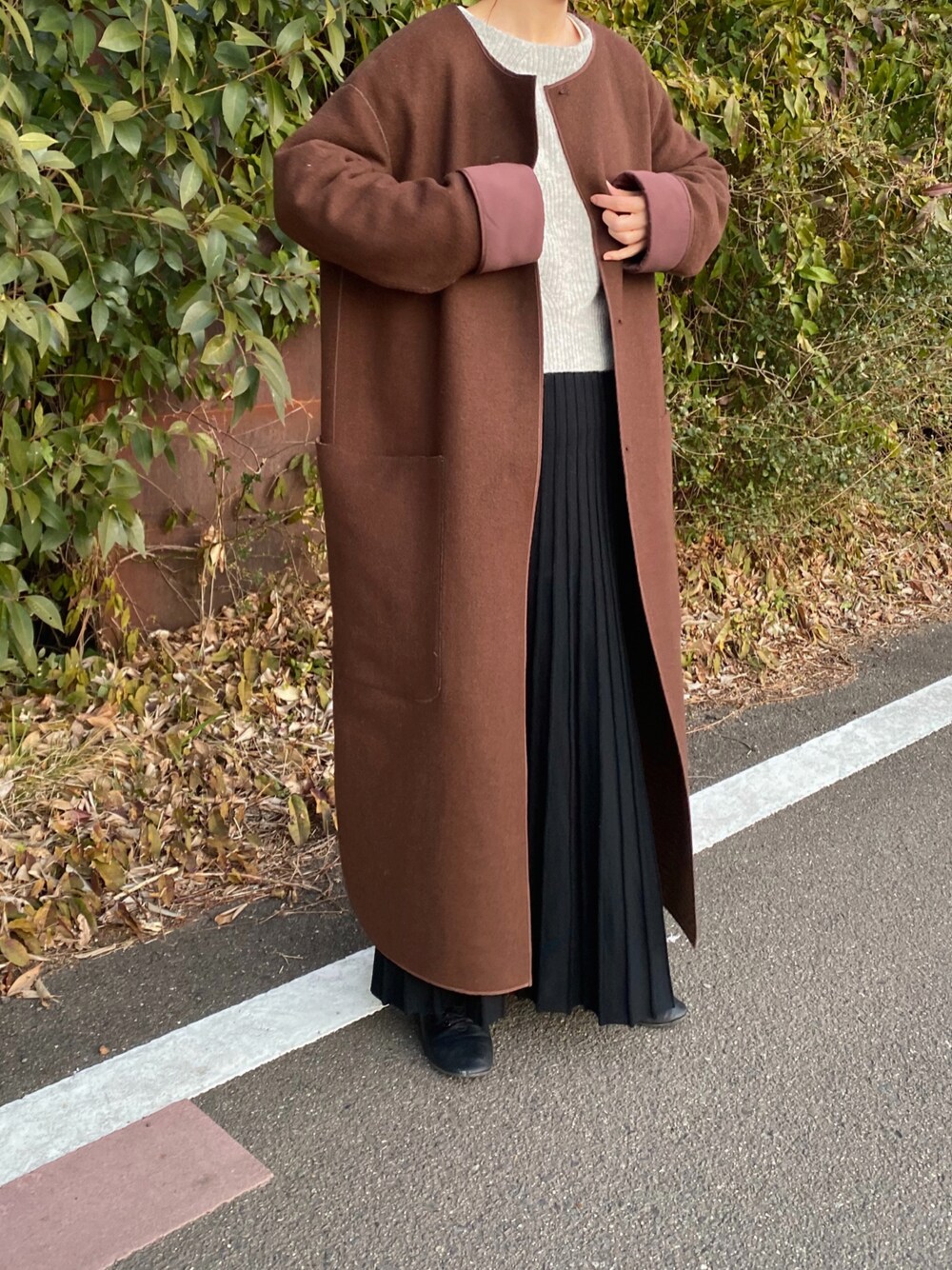 Chocoroo｜I_amのノーカラーコートを使ったコーディネート - WEAR