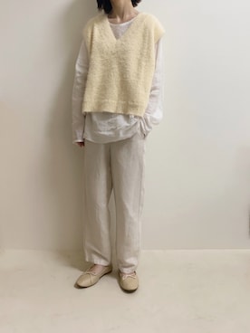 「Whim Gazette（ウィムガゼット）のアイテム（トップス）」を使った、Chocorooさん（レディース・156cm）の秋コーディネート