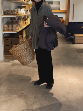 「ADAM ET ROPE'（アダムエロペ）のアイテム（ジャケット/アウター）」を使った、Chocorooさん（レディース・156cm）の冬コーディネート