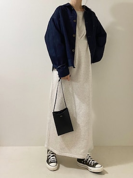 「Lee（リー）のアイテム（ジャケット/アウター）」を使った、Chocorooさん（レディース・156cm）の秋コーディネート