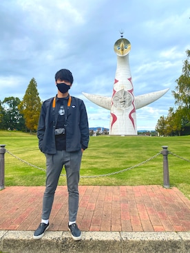 「秋トレンド2021」｜「アイテム（スリッポン）」を使った、ぽちまるさん（メンズ・176cm）の秋コーディネート