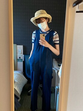 「MURUA（ムルーア）のアイテム（オールインワン・サロペット）」を使った、ぽちまるさん（レディース・168cm）の夏コーディネート