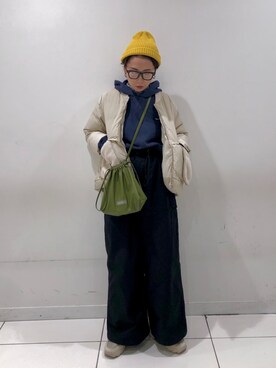 「アイテム（ブルゾン）」を使った、maccoさん（レディース・162cm・30代）の冬コーディネート