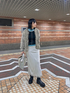 「MAISON SPECIAL（メゾンスペシャル）のトゲトゲシアーニットタンク【MAISON SPECIAL/メゾンスペシャル】（タンクトップ、ブラック系）」を使った、maccoさん（レディース・162cm）の春コーディネート