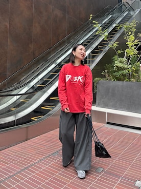 「KBF（ケイビーエフ）のアイテム（ショルダーバッグ）」を使った、maccoさん（レディース・162cm）の秋コーディネート