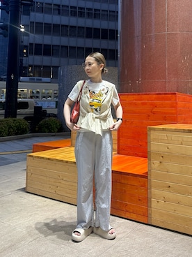 「アイテム（Tシャツ/カットソー）」を使った、maccoさん（レディース・162cm・40代）の夏コーディネート