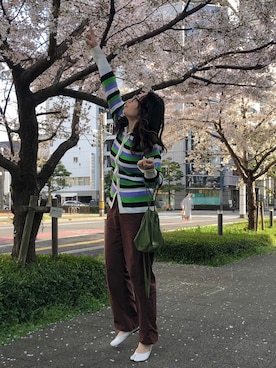 「JEANASIS（ジーナシス）のアイテム（その他トップス）」を使った、maccoさん（レディース・162cm）の春コーディネート