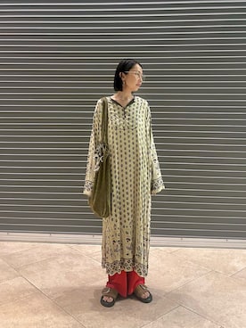 「アイテム（ワンピース）」を使った、maccoさん（レディース・162cm・40代）の夏コーディネート