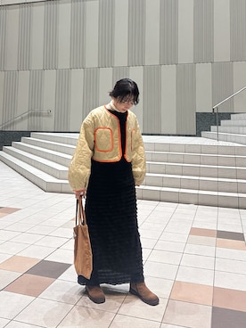 「オトナカジュアル」｜「アイテム（ワンピース/ドレス）」を使った、maccoさん（レディース・162cm）の冬コーディネート