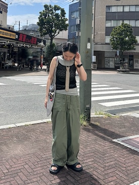 「ワイドパンツ」｜maccoさん（レディース・162cm）の秋コーディネート
