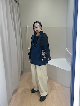 「アイテム（ベスト）」を使った、maccoさん（レディース・162cm）の秋コーディネート