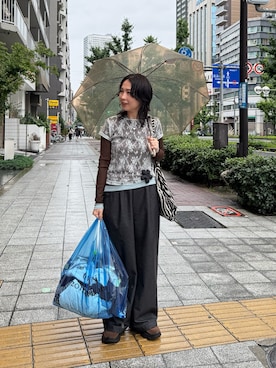 「MOUSSY（マウジー）のアイテム」を使った、maccoさん（レディース・162cm）の夏コーディネート