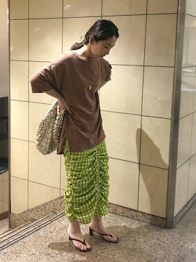 「croire（クルア）のアイテム」を使った、maccoさん（レディース・162cm）の夏コーディネート