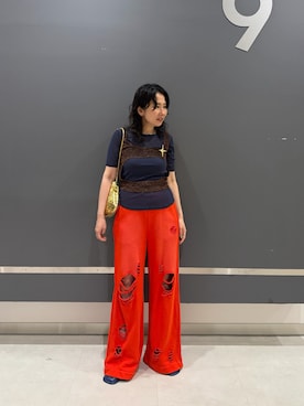 「KBF（ケイビーエフ）のアイテム（バッグ）」を使った、maccoさん（レディース・162cm）の夏コーディネート