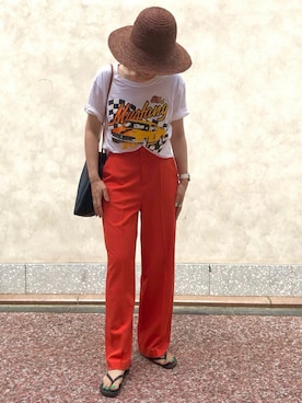 「ビーチサンダル」｜maccoさん（レディース・162cm・30代）の夏コーディネート