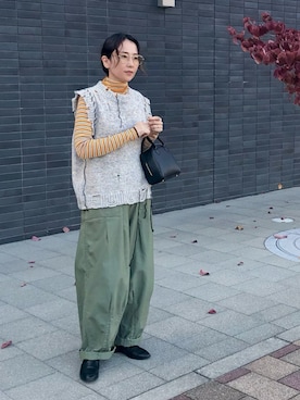 「BEAUTY&YOUTH UNITED ARROWS（ビューティーアンドユースユナイテッドアローズ）のアイテム（ボストンバッグ）」を使った、maccoさん（レディース・162cm）の秋コーディネート