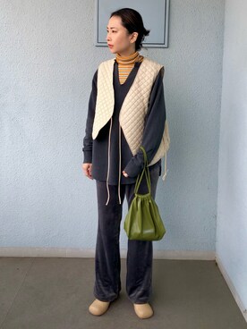 「c.u.l（シーユーエル）のアイテム（トップス）」を使った、maccoさん（レディース・162cm）の冬コーディネート