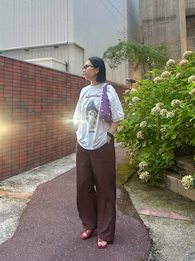 「アイテム（パンツ）」を使った、maccoさん（レディース・162cm・40代）の夏コーディネート