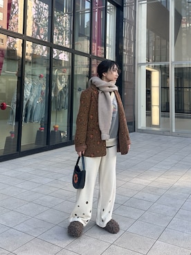 「アイテム（テーラードジャケット）」を使った、maccoさん（レディース・162cm）の冬コーディネート