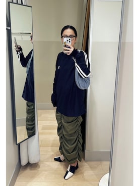 「アイテム（スカート）」を使った、maccoさん（レディース・162cm・40代）の秋コーディネート