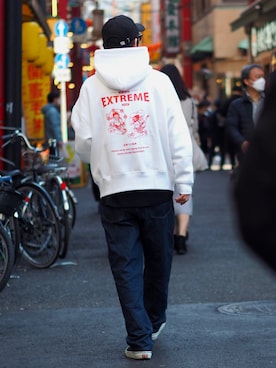 「Leyline（レイライン）のアイテム（キャップ）」を使った、yuumaさん（メンズ・173cm）の春コーディネート