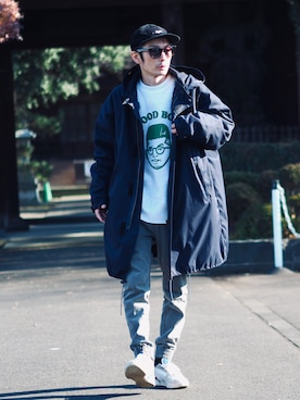 「ADER error（アーダーエラー）のアイテム（シューズ）」を使った、yuumaさん（メンズ・173cm）の冬コーディネート