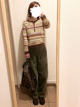 「GLOBAL WORK（グローバルワーク）のアイテム」を使った、☺︎☺︎☺︎さん（レディース・159cm）の秋コーディネート