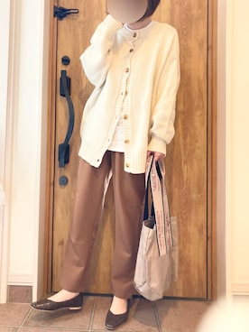 「ゆるカーディガン」｜kamaboco☺︎さん（レディース・158cm）の秋コーディネート