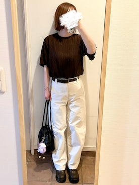 「ear PAPILLONNER（イアパピヨネ）のアイテム」を使った、☺︎☺︎☺︎さん（レディース・159cm）の春コーディネート