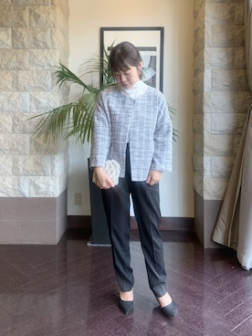 「アイテム（フォーマルスーツ/小物）」を使った、たかゆか154cmさん（レディース・154cm）の冬コーディネート