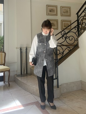 「アイテム（スーツセット）」を使った、たかゆかさん（レディース・154cm）の秋コーディネート