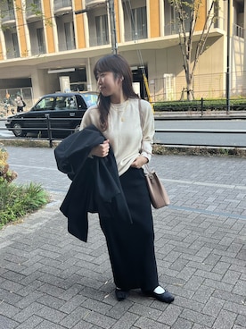 「アイテム（バレエシューズ）」を使った、たかゆか154cmさん（レディース・154cm）の秋コーディネート