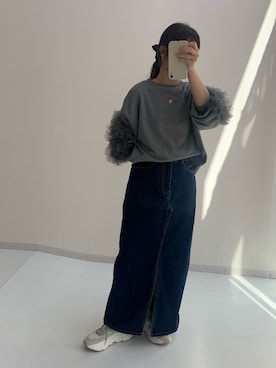「レギュラー」｜「アイテム（スウェット）」を使った、たかゆかさん（レディース・154cm）の冬コーディネート