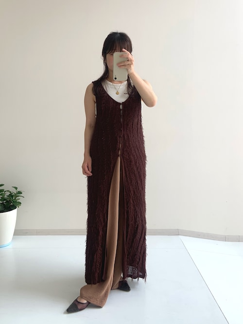 ニット セーター レディース 麻タッチフリンジ ノースリジレ 夏 ニッセン nissen ニット セーター レディース 麻タッチフリンジ ノースリジレ 夏