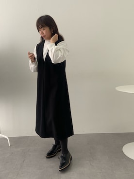 「アイテム（ワンピース）」を使った、たかゆかさん（レディース・154cm）の秋コーディネート