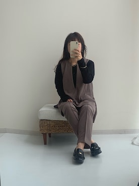 「アイテム（スーツセット）」を使った、たかゆかさん（レディース・154cm）の秋コーディネート