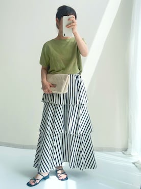ストライプティアードスカート 通販【ニッセン】