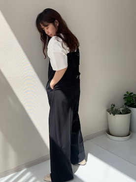 「アイテム（オールインワン・サロペット）」を使った、たかゆかさん（レディース・154cm）の夏コーディネート