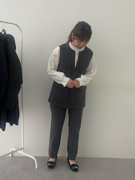 「アイテム（ベスト）」を使った、たかゆかさん（レディース・154cm）の秋コーディネート
