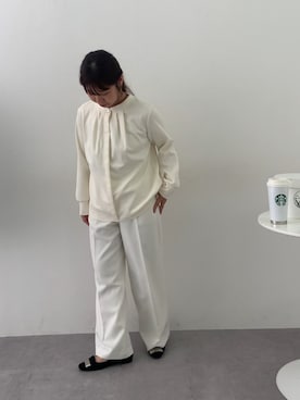 「レディースファッション」｜「アイテム（スラックス）」を使った、たかゆか154cmさん（レディース・154cm）の秋コーディネート