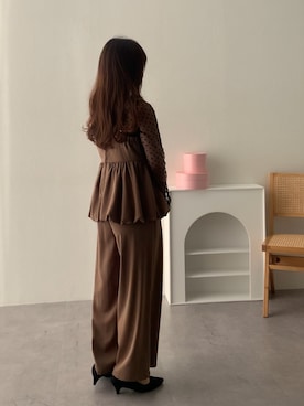 「アイテム（パンツドレス）」を使った、たかゆか154cmさん（レディース・154cm）の秋コーディネート