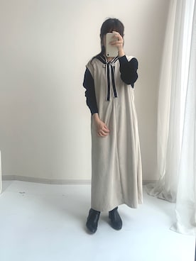 「レギュラー」｜「アイテム（ジャンパースカート）」を使った、たかゆかさん（レディース・154cm）の夏コーディネート