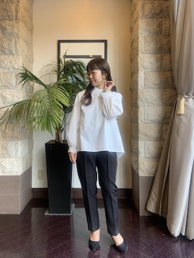 「アイテム（フォーマルスーツ/小物）」を使った、たかゆか154cmさん（レディース・154cm）の冬コーディネート