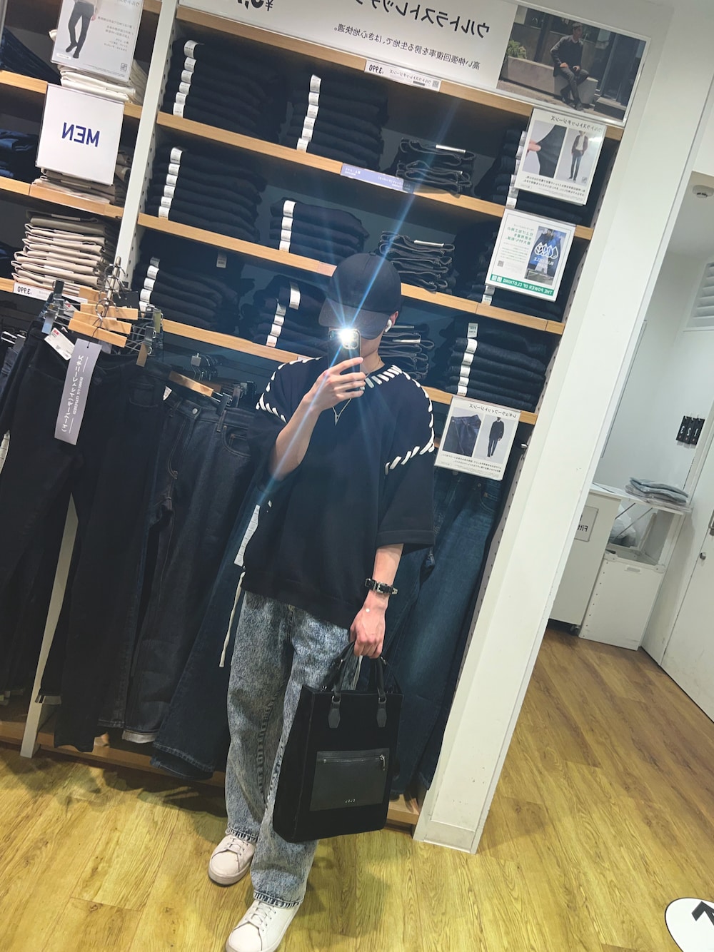 satomo_さんの「【CLEL】Hand Stitched Short Sleeve Side Lace Knit /ハンドステッチ 半袖サイドレースニット（CLEL）」を使ったコーディネートの1枚目の写真