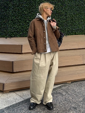 「アイテム（メガネ）」を使った、reijiro さん（メンズ・165cm）の秋コーディネート